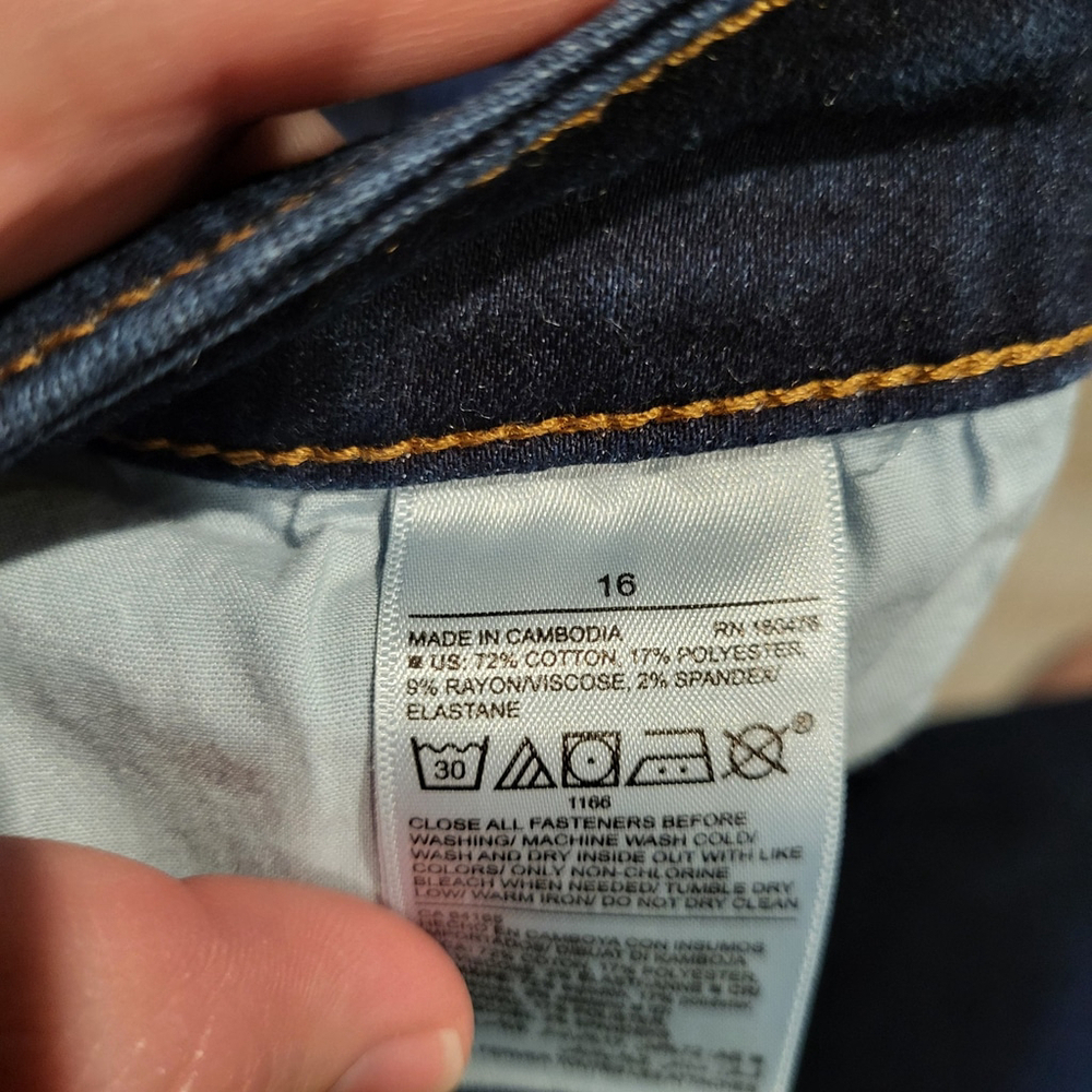 Old Navy Rockstar Super Skinny Mid Rise Dark Wash Jean Womens Size 16 - Picture 5 of 8